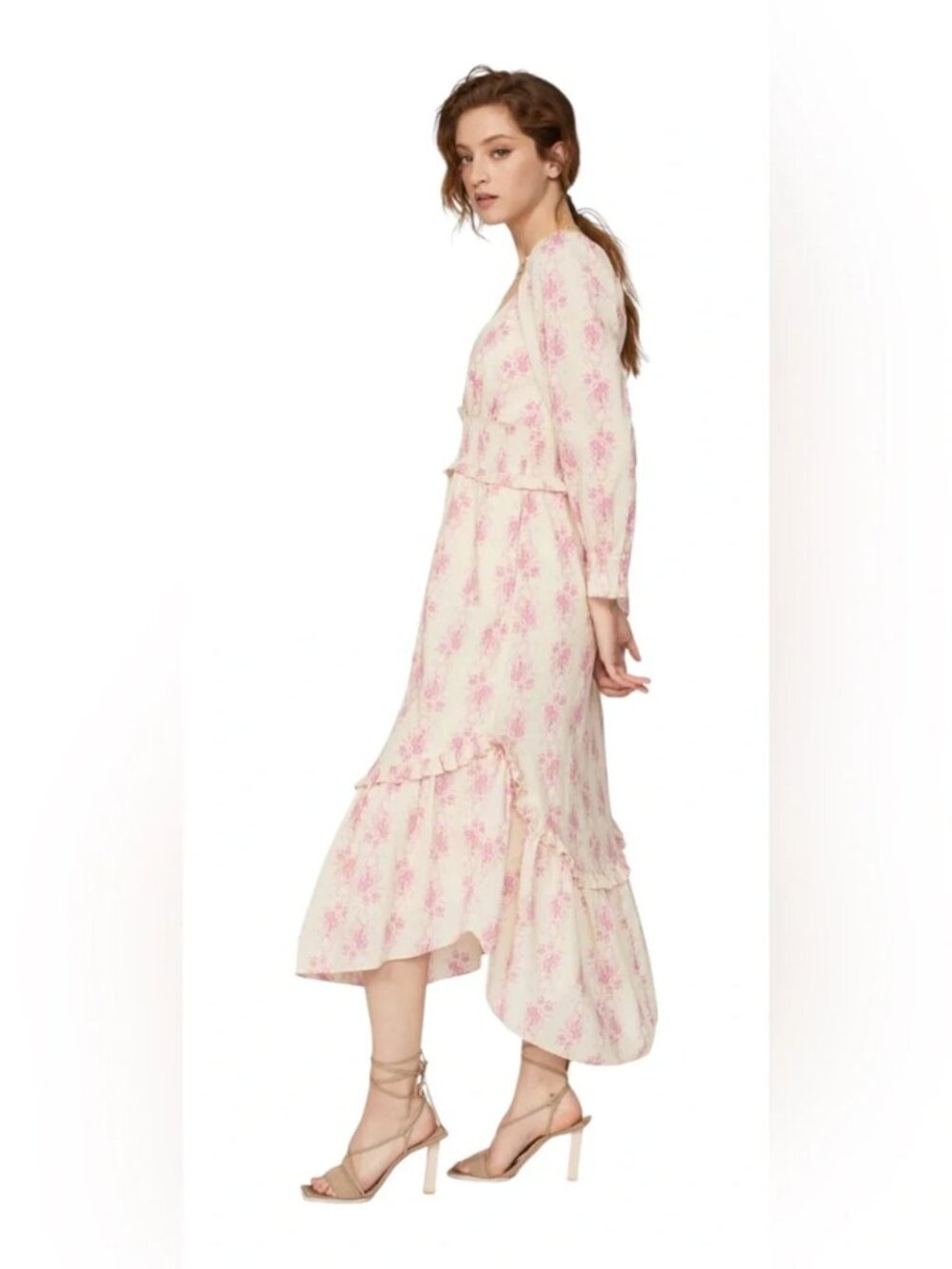 LOVESHACKFANCY Firefly Maxi Dress Pink floral Ethereal flowy summer dainty MED - Picture 7 of 14